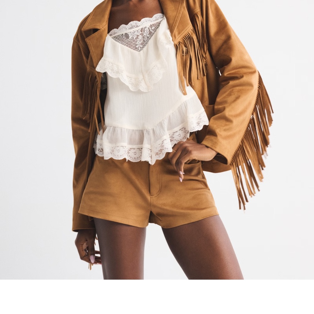 Abercrombie & Fitch High Rise Suede Micro Short